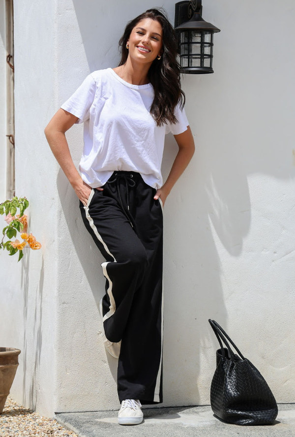 Zurich Striped Pants - Black