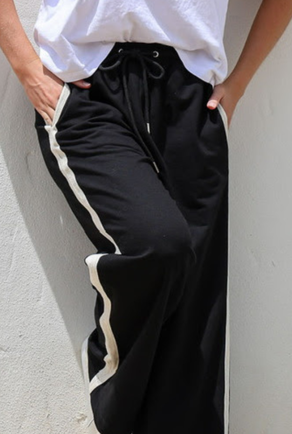 Zurich Striped Pants - Black