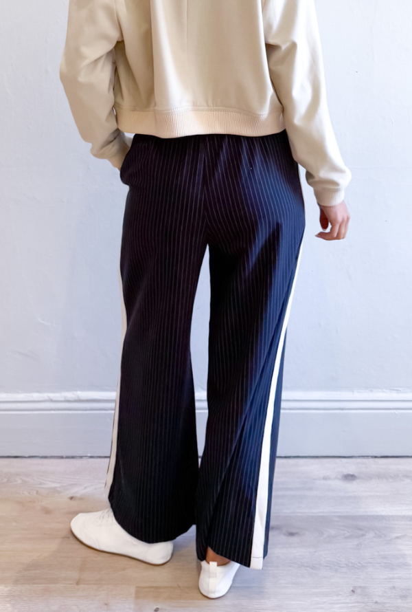 Ciera Pinstripe Pants - Navy