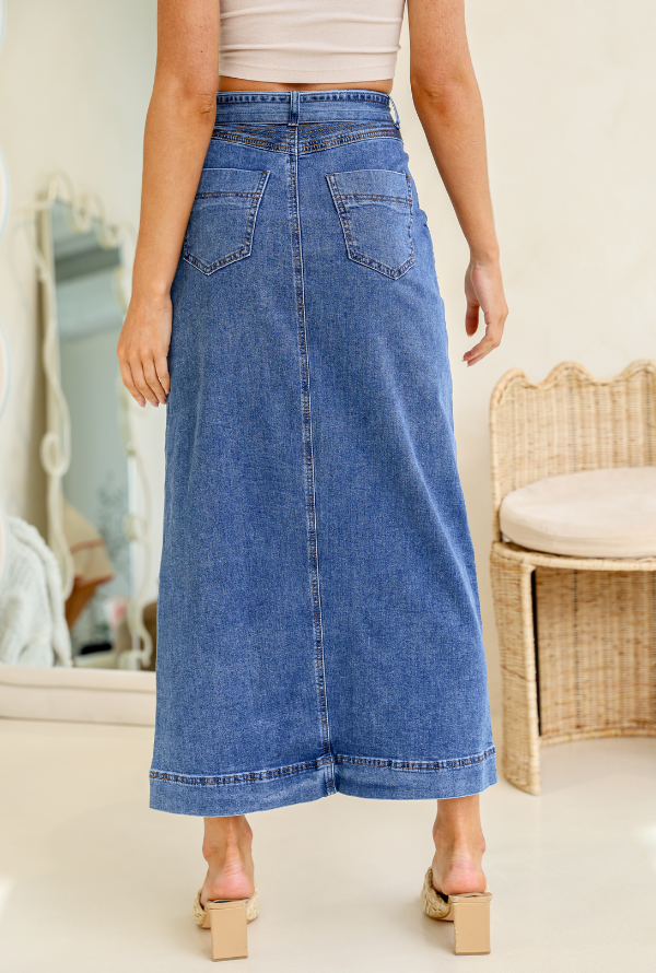 Ziggy Denim Skirt - Mid Denim