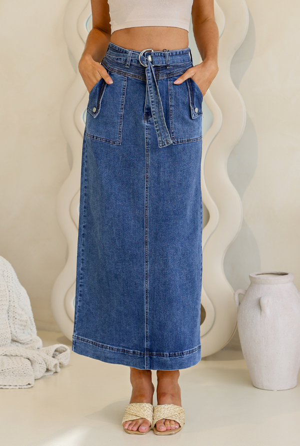 Ziggy Denim Skirt - Mid Denim