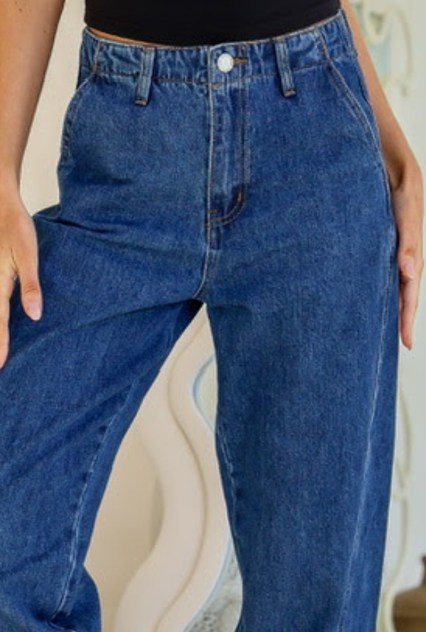 Carrie Barrel Jeans - Mid Denim