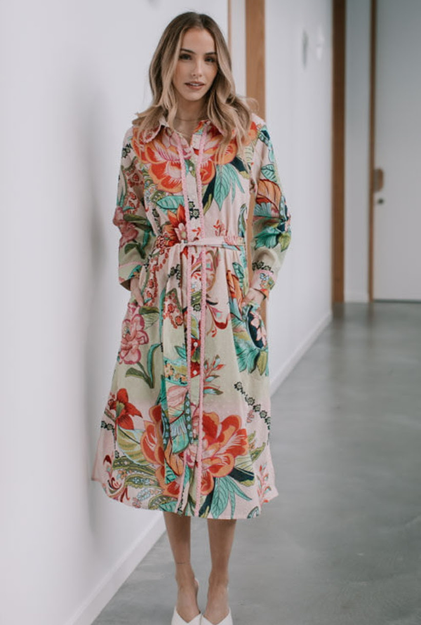 St Tropez Shirt Dress - Blush
