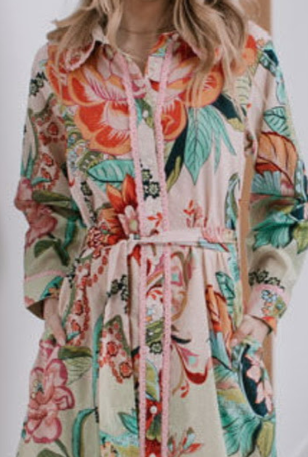 St Tropez Shirt Dress - Blush