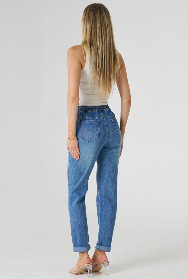 Stacey Denim Jogger - Mid Blue