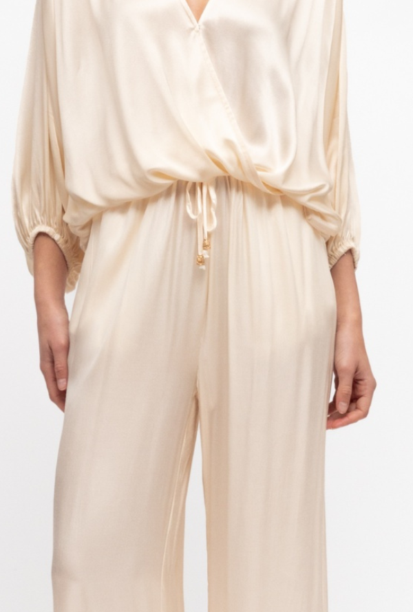 Valari Satin Pants - Cream