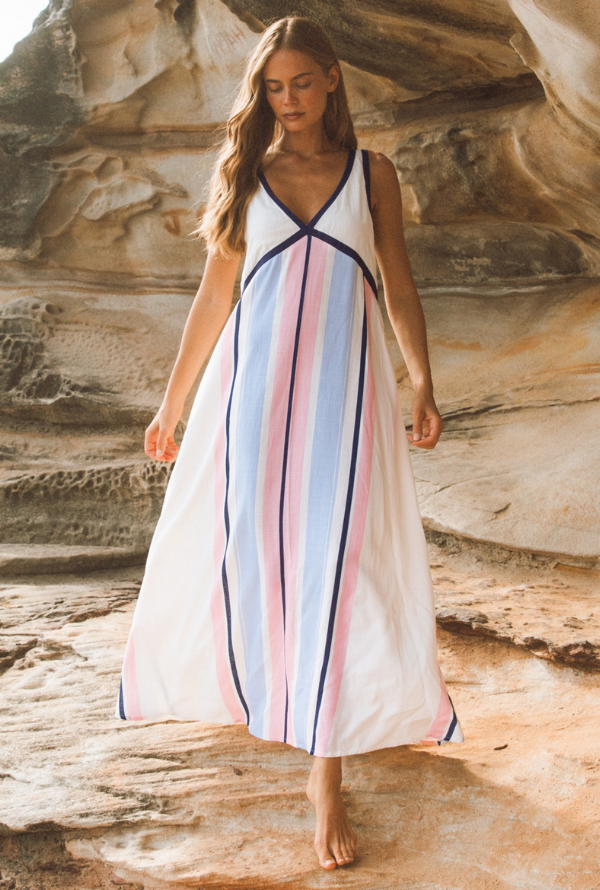Pastelle Maxi Dress - Pink and Blue