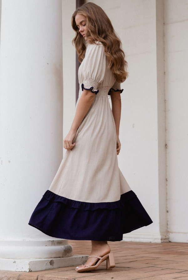 Zoey Midi - Navy/Natural