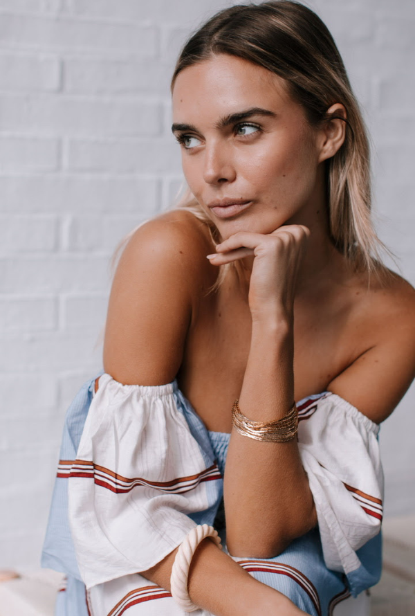 Ambre Maxi - White/Blue/Burgundy