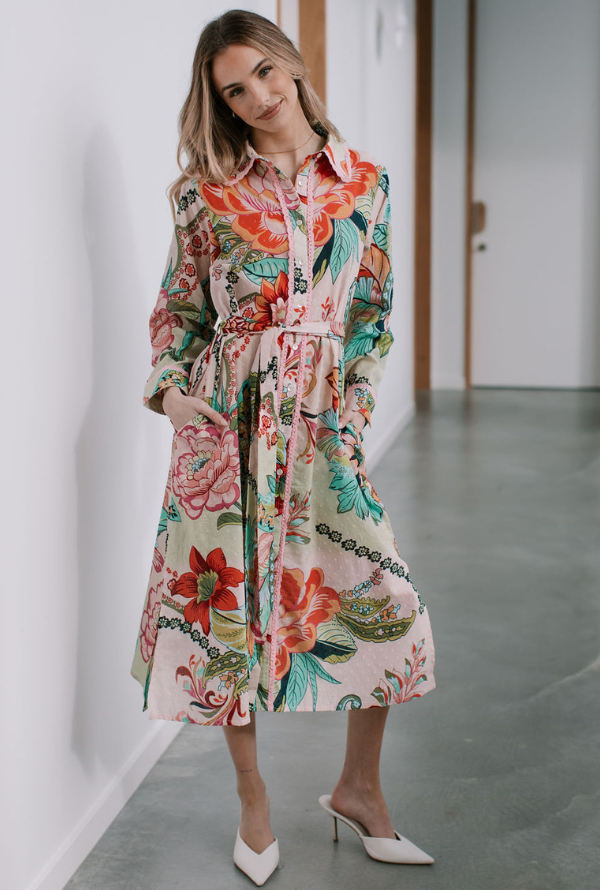 St Tropez Shirt Dress - Blush