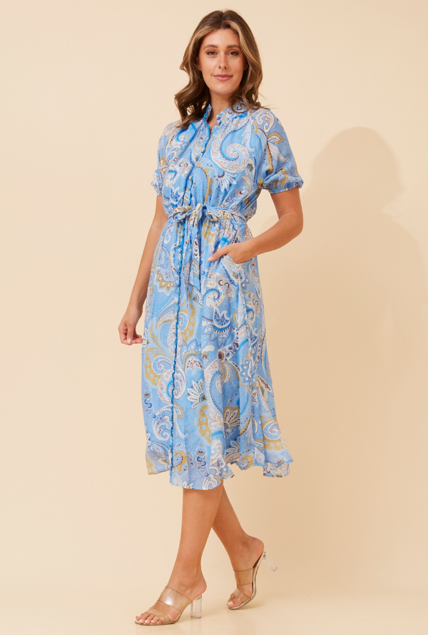 Skye Midi Dress - Blue
