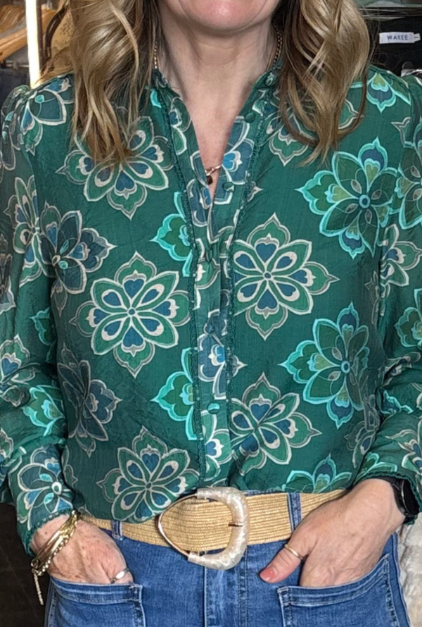 Aria Blouse - Emerald