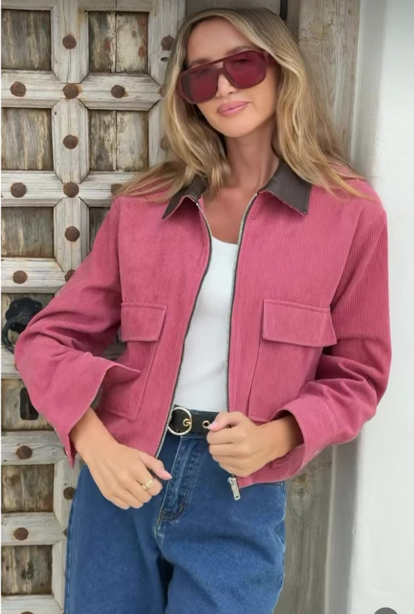 Charlie Cord Barn Jacket - Dusty Pink
