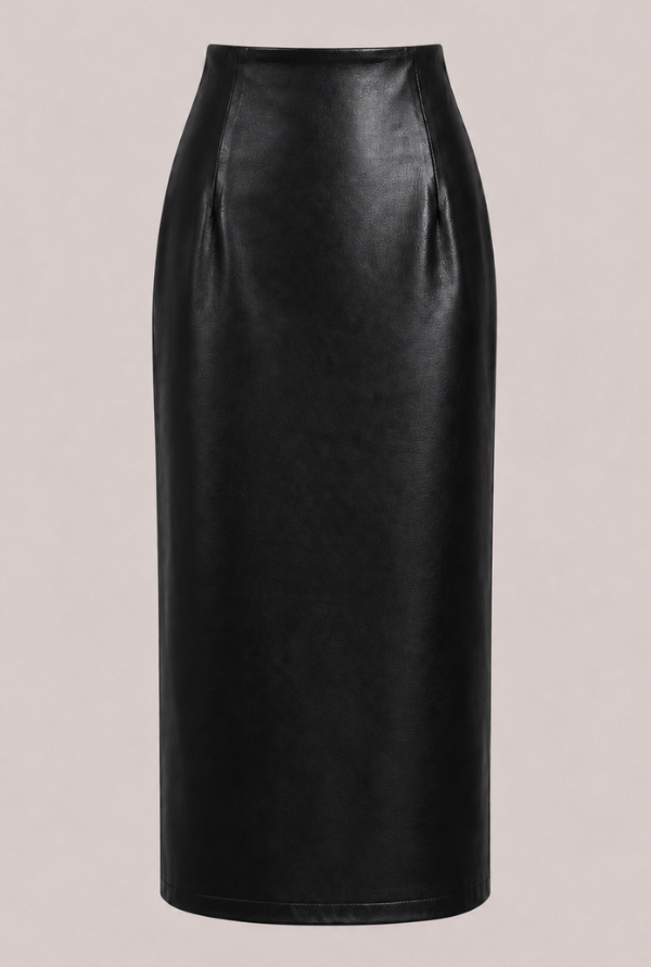 Valentina Faux Leather Skirt - Black