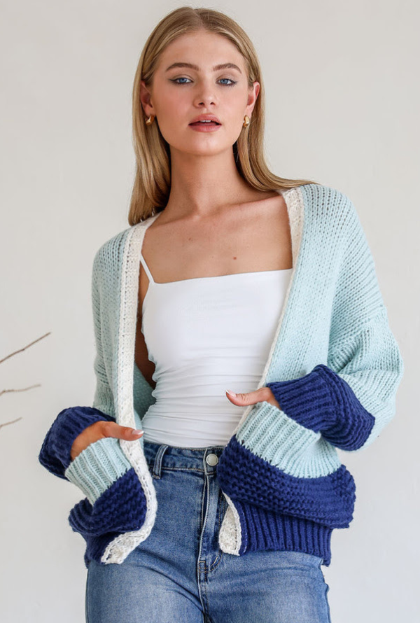 Charlotte Cardigan - Teal/Royal Blue