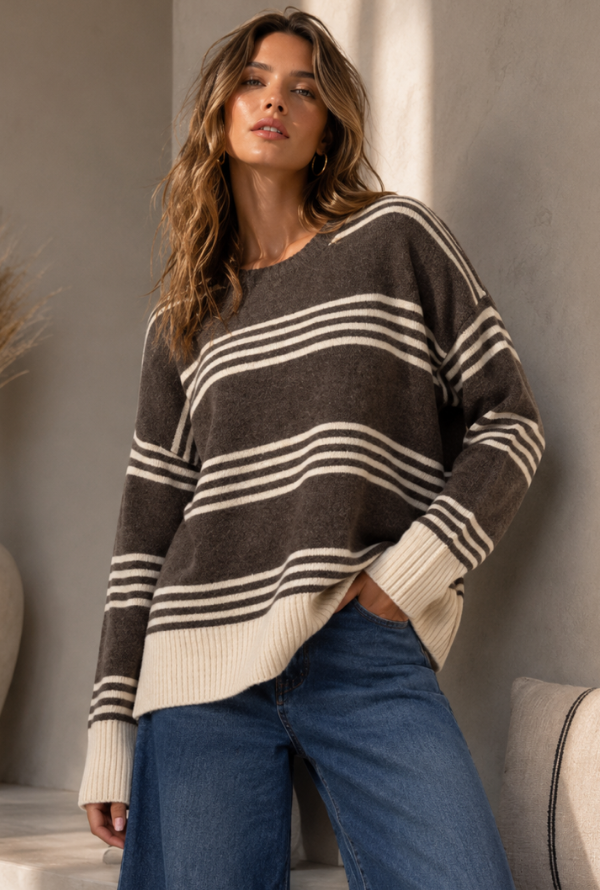 Aysha Knit - Chocolate/Latte