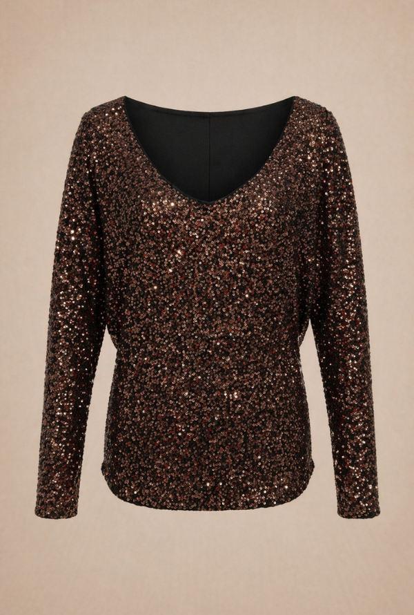 Celeste Sequined Top - Bronze