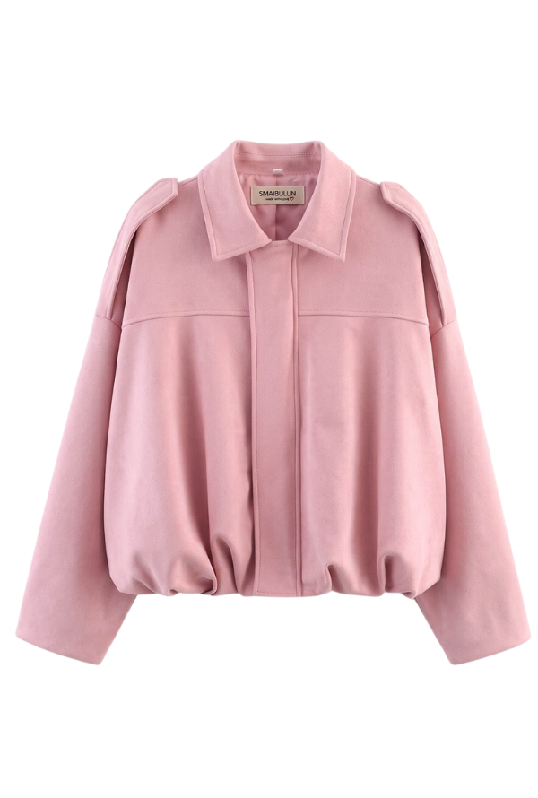 Molly Faux Suede Jacket - Blush