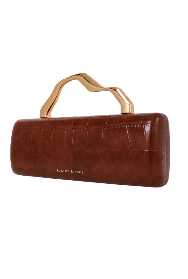 Maison Croc Clutch - Chocolate