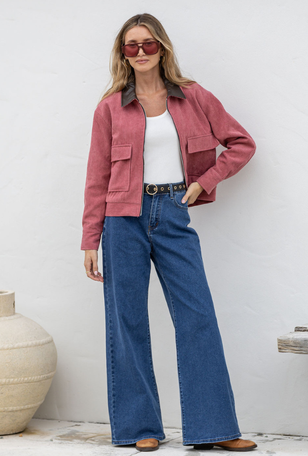 Charlie Cord Barn Jacket - Dusty Pink