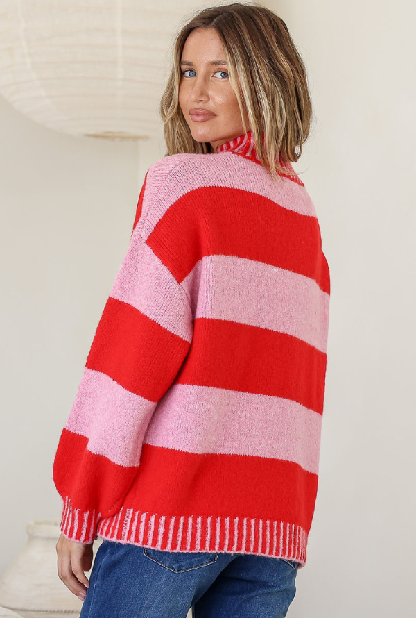 Aspen Knit - Blush/Red