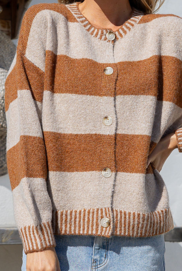Maci Cardigan - Warm Beige / Tan