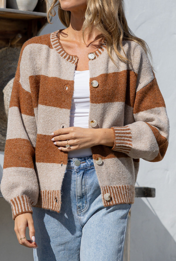 Maci Cardigan - Warm Beige / Tan