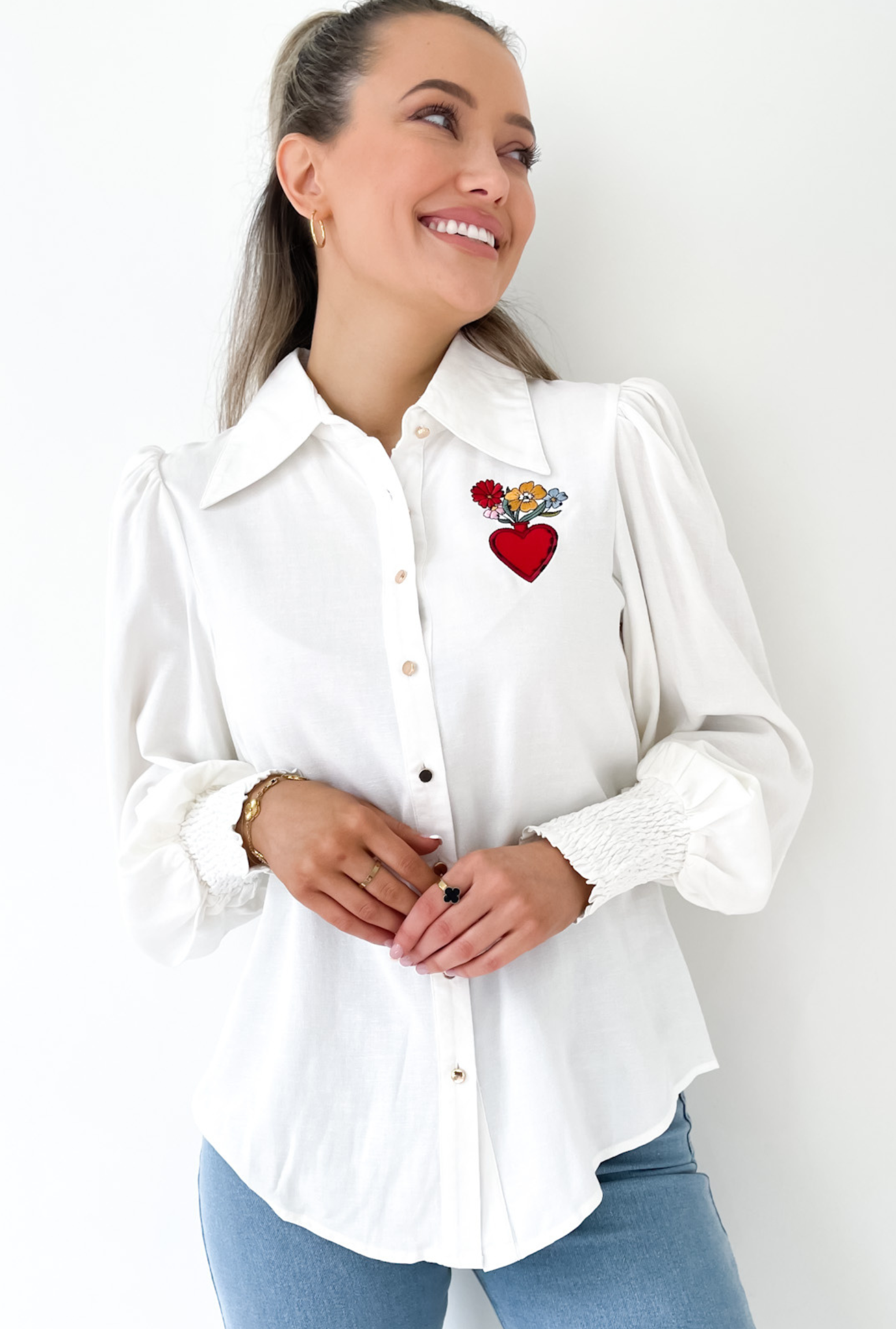 Juliet Embroidery Shirt - White