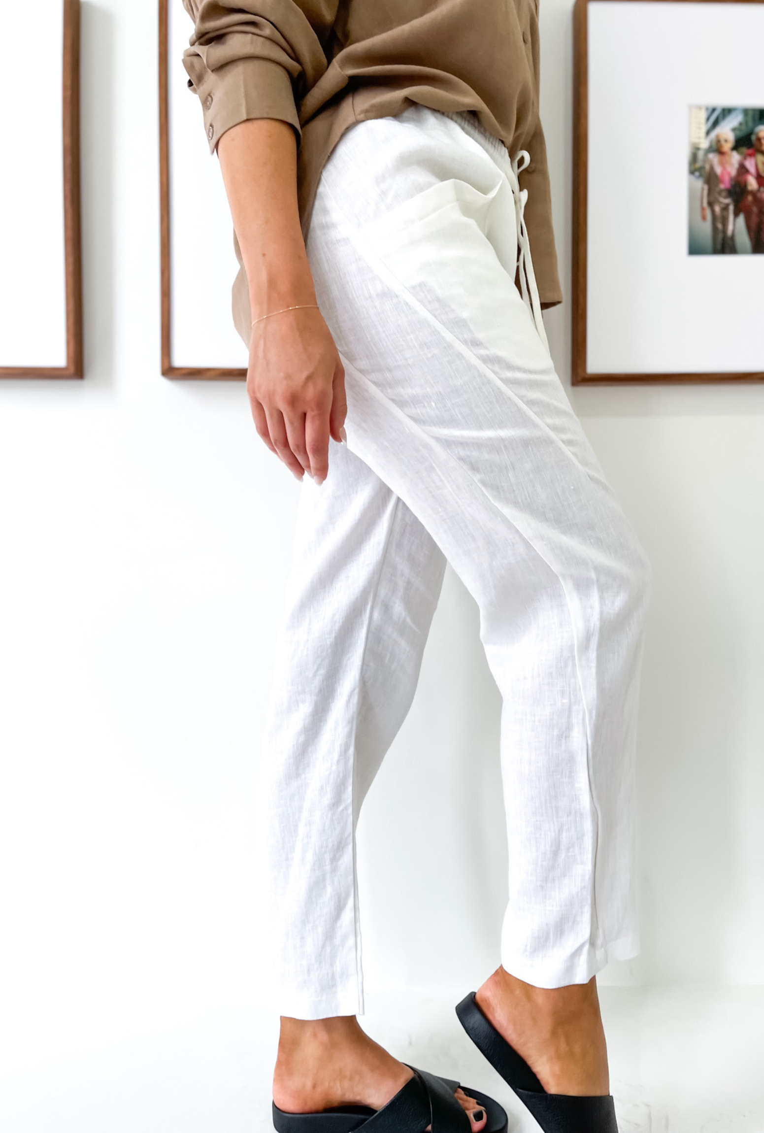 Millie Linen Pants - White