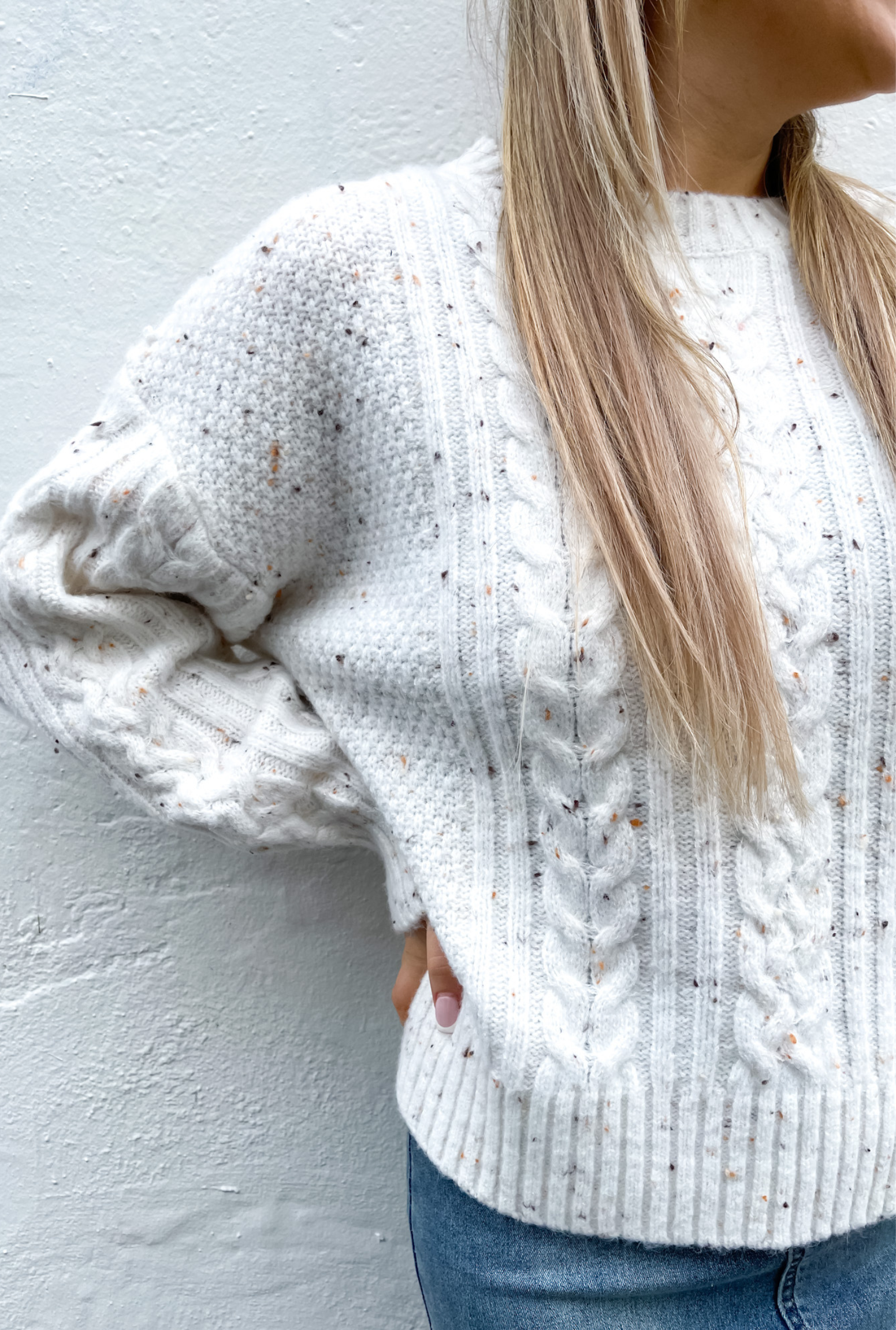 Charli Cable Knit - White