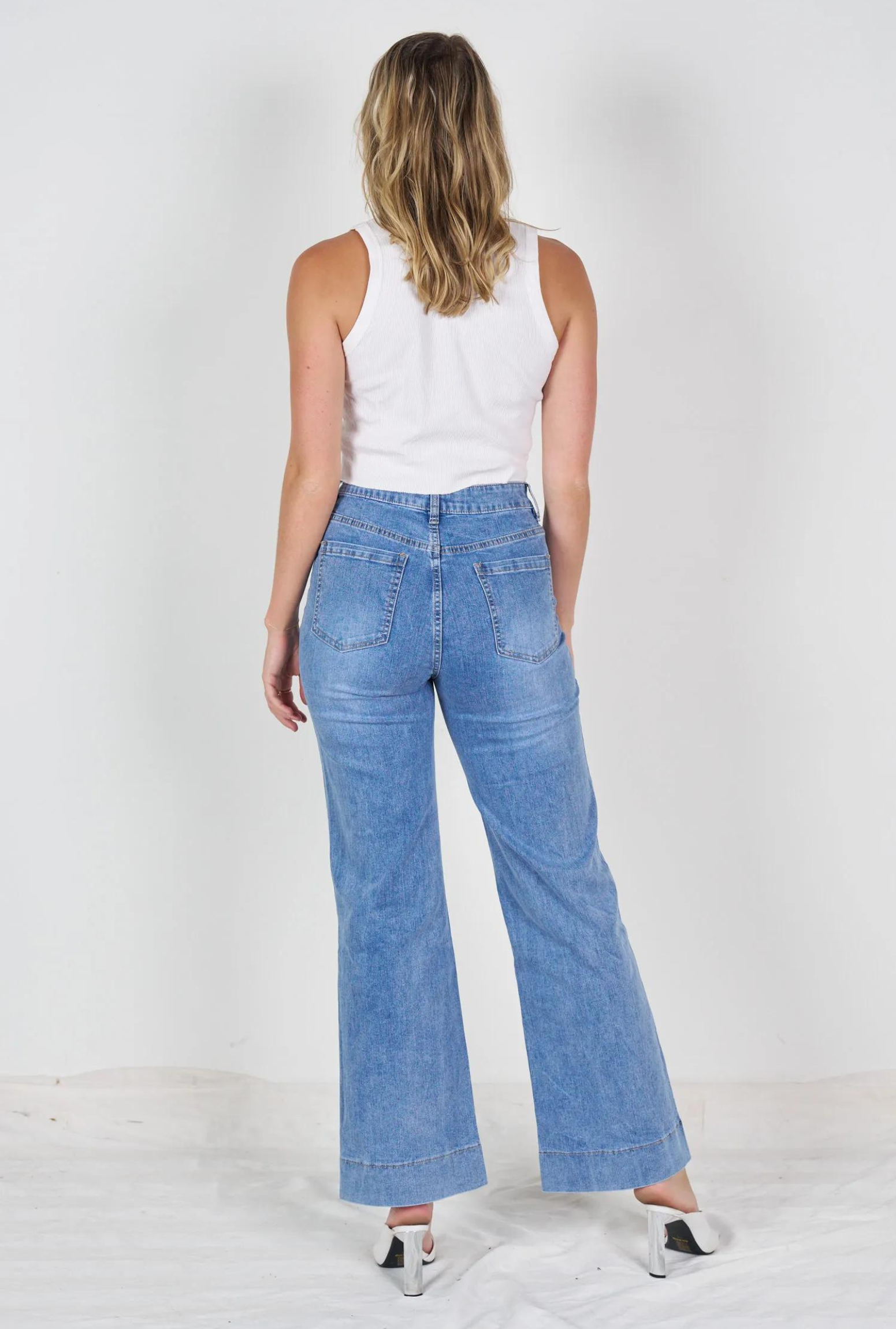 Ruby Wide Leg Jeans - Light Blue Denim