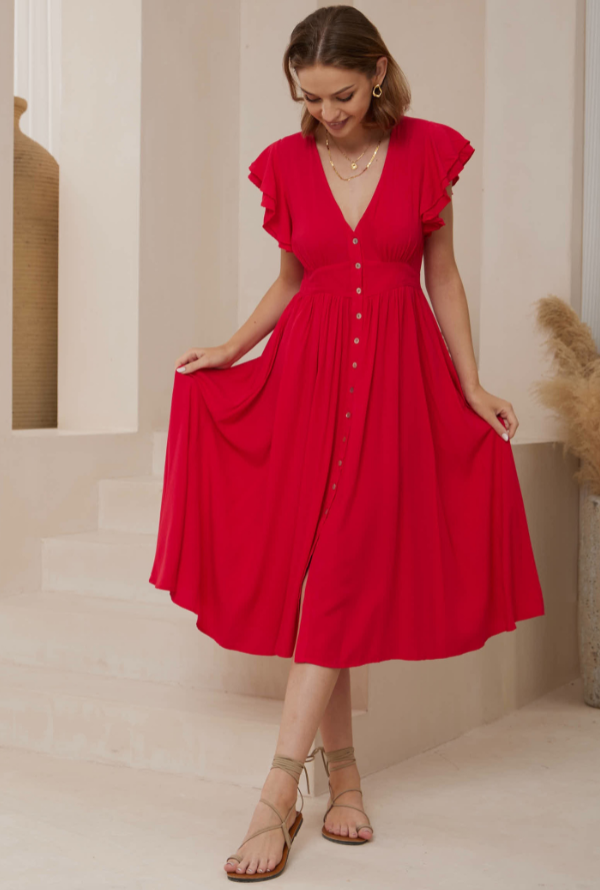 Ivy Midi - Cherry Red