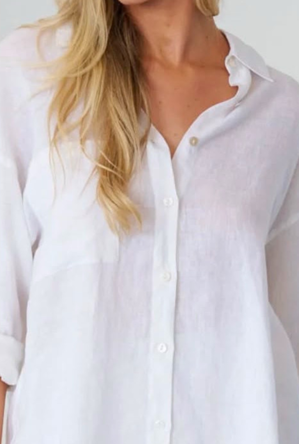 Millie Linen Shirt - White