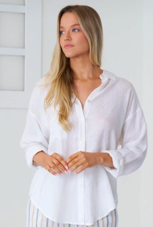 Millie Linen Shirt - White