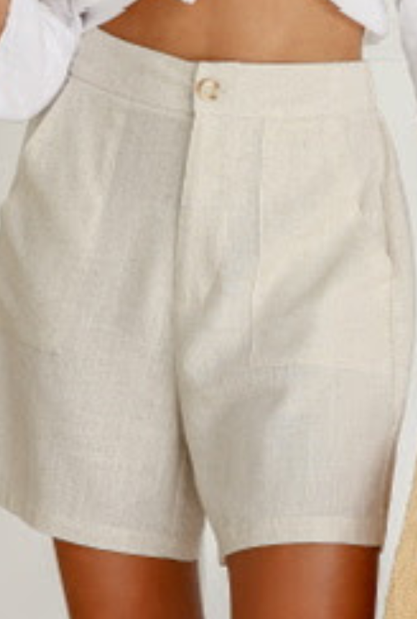 Coastal Linen Shorts - Natural