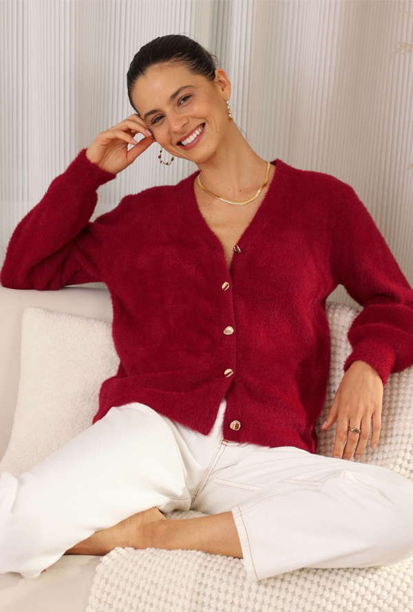June Cardigan - Cherry