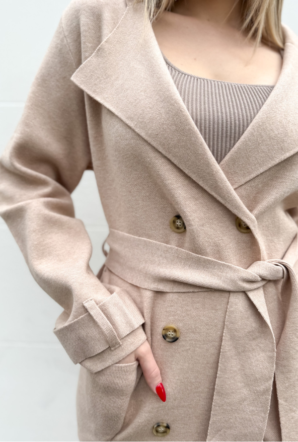 Brooklyn Knit Trench - Natural