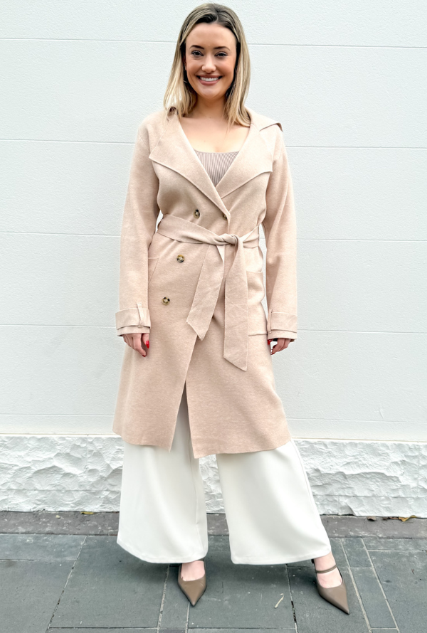 Brooklyn Knit Trench - Natural