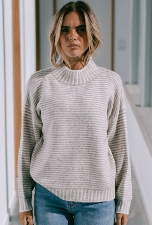 Bryce Knit - Latte/Winter White
