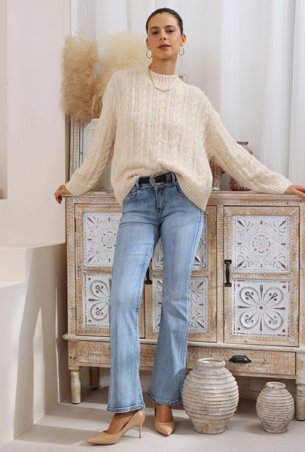 Mia Cable Knit - Winter White