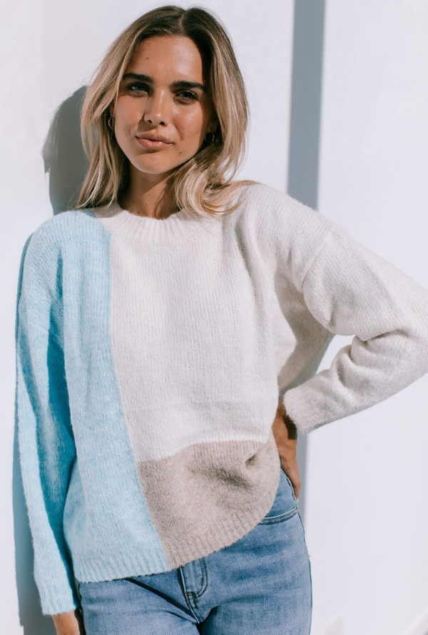 Castro Knit - Blue / Latte