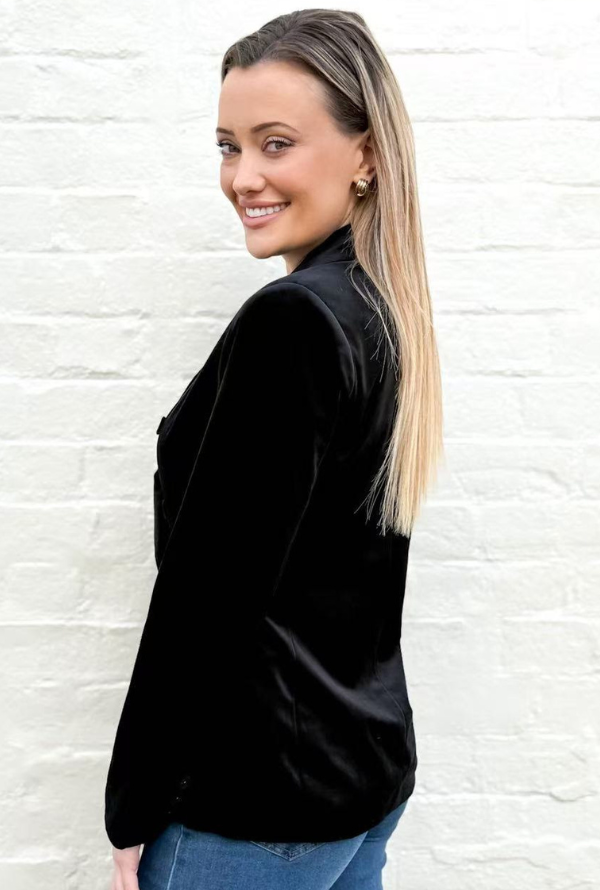 York Velvet Blazer - Black