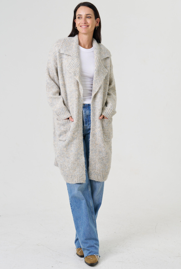 Sydney Cardigan - Grey/Natural