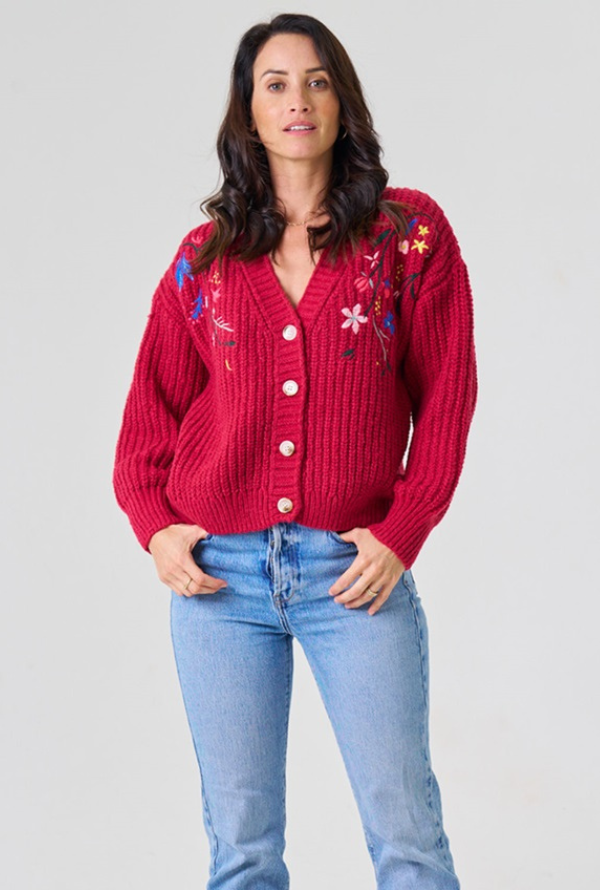 Flora Cardigan - Red