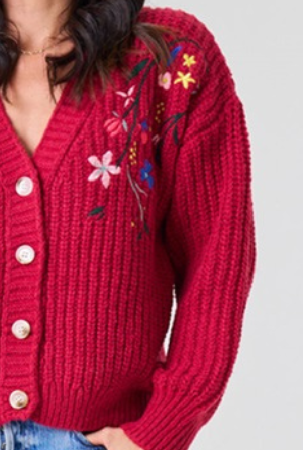 Flora Cardigan - Red