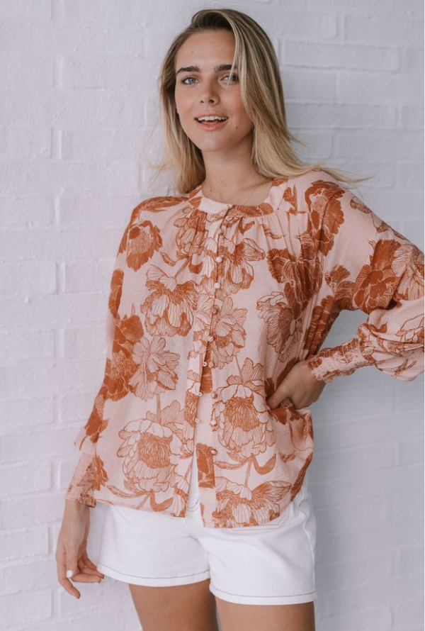 Malta Shirt - Blush / Tan