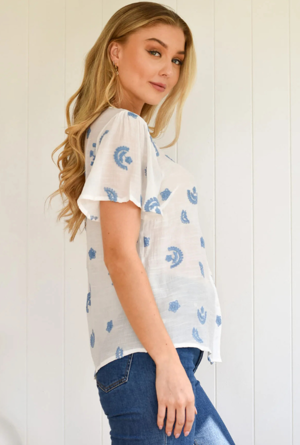 Gretchen Shirt - White/Blue
