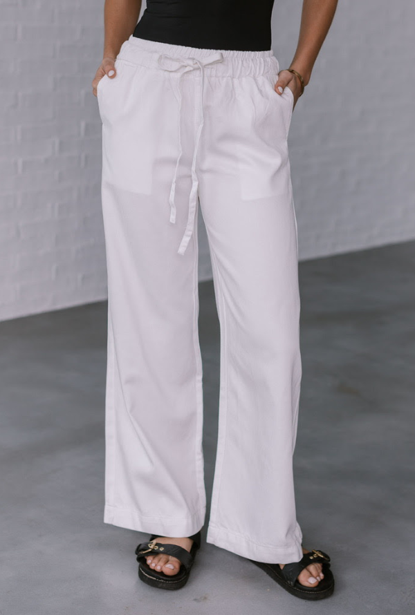 Georgia Tencel Pants - White