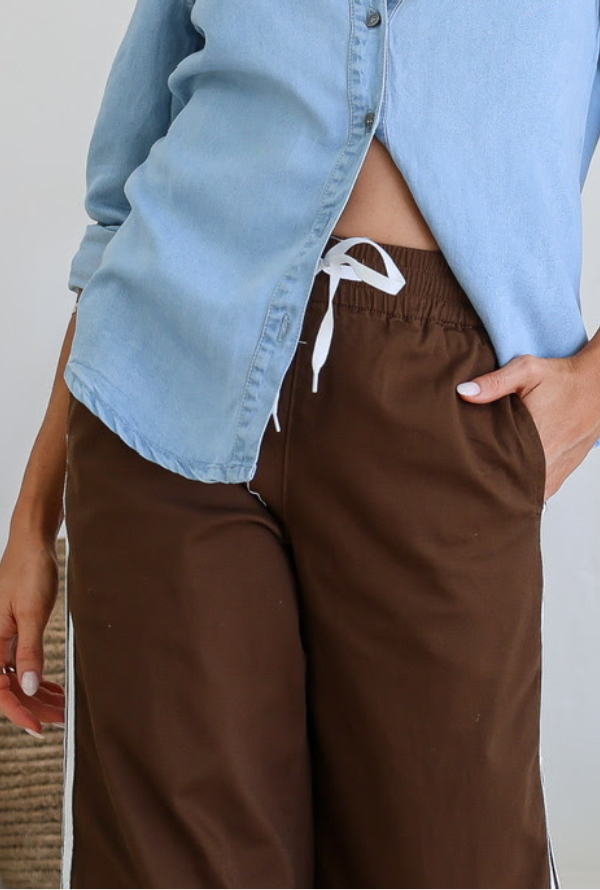 Dixie Stripe Jeans - Chocolate