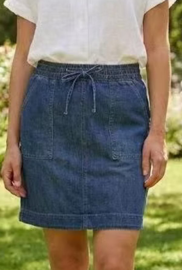 Lori Denim Skirt - Mid Blue Denim